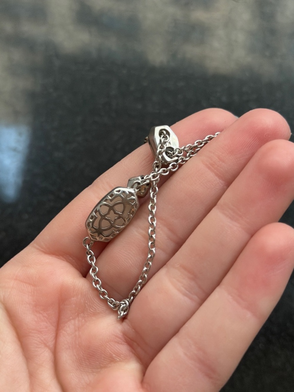 Kendra Scott Silver Sparkly White Gemstone Bracelet - Picture 4 of 4